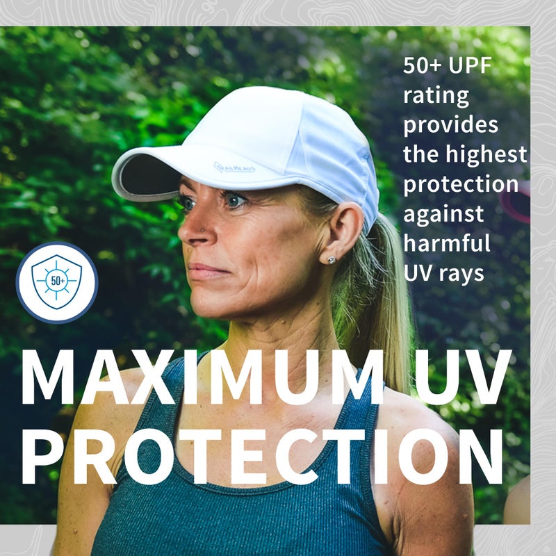 TrailHeads UV Protection Running Hats for Women, 50+ UPF - Summer Hats for Women Baseball Cap - Tennis, Golf, Gym, Workout - White - Image 4